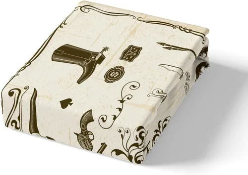 Vista 5 de Juego de funda de edredón de vaquero para niños, tamaño individual, juego de ropa de cama tribal bohemio exótico de 2 piezas para niños Vaquero 04