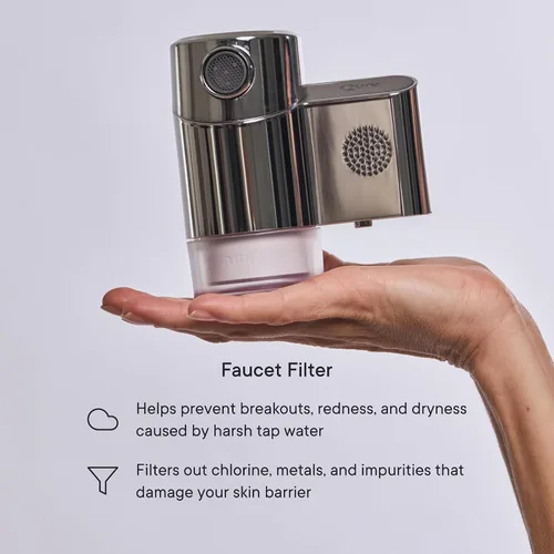 Vista 3 de Qure Skincare Filtro de Agua para Grifo de Lavabo de Baño para la Piel, Reduce el 99% de Cloro y Metales Pesados, Hidratación de la Piel en 4