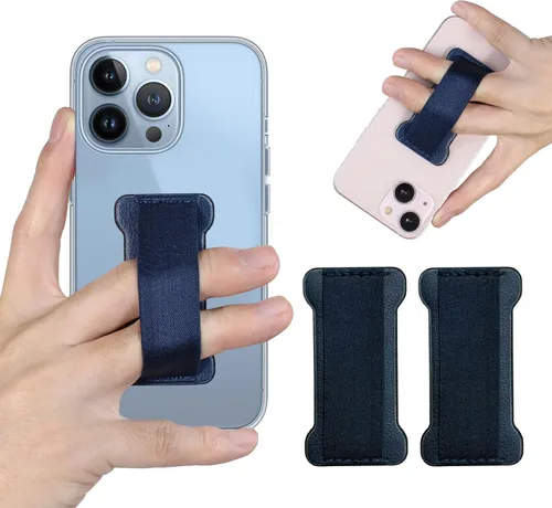 Vista 13 de Soporte de agarre para teléfono de mano, soporte universal para teléfono con correa para dedo, agarre para selfie compatible con la mayoría de 3