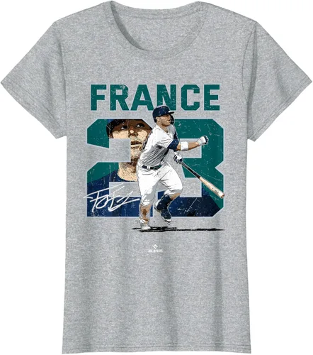 Vista 5 de Number and Portrait Ty France Seattle MLBPA Camiseta, Negro