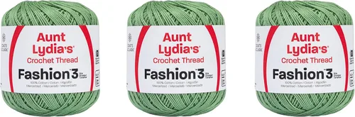 Vista 21 de Aunt Lydia Classic Crochet - 3 unidades de 350y/1,049.9 ft - Natural Tamaño 10 3 capas 100% algodón mercerizado hilo de ganchillo para tapetes