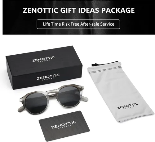 Vista 7 de ZENOTTIC Gafas de sol polarizadas redondas vintage para hombres y mujeres con protección UV400