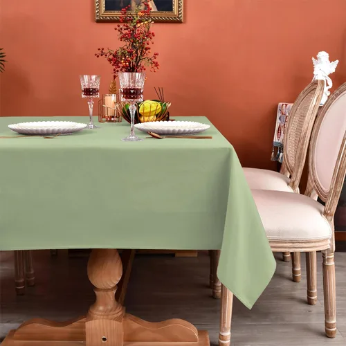 Vista 19 de MEANMOY Mantel cuadrado de poliéster lavable, resistente al agua y a las manchas, de 210 GSM, de 54 x 54 pulgadas, mantel de mesa rectangular sin
