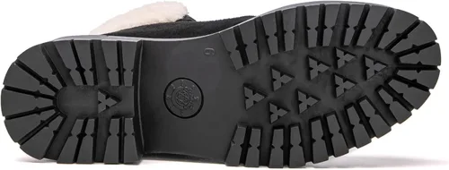 Vista 7 de GLOBALWIN Botas de tobillo acolchadas para mujer, botas de combate de moda, con cordones, tacón bajo, botines de piel cálida para mujer