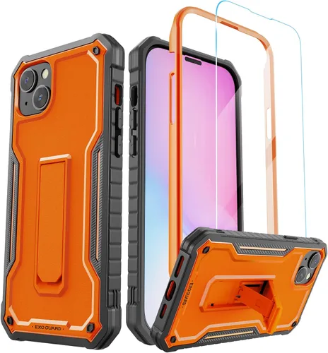 Vista 8 de ExoGuard Funda para iPhone 14 Plus de 6.7 pulgadas, funda de goma a prueba de golpes de cuerpo completo viene con un protector de pantalla de vidrio
