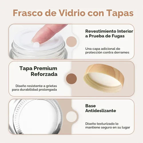Vista 2 de Paquete de 24 tarros de vidrio pequeños de 2 onzas con tapas de plástico