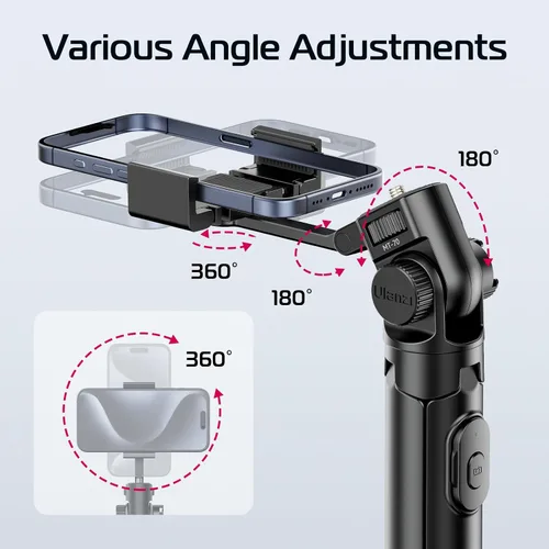 Vista 11 de ULANZI Trípode extensible MT-70, soporte para selfie stick de 63 pulgadas