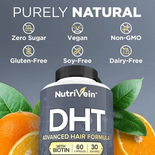 Vista 8 de Nutrivein Cápsulas de colágeno múltiple premium y paquete bloqueador DHT: cápsulas de péptidos de colágeno múltiple de alta absorción y bloqueador