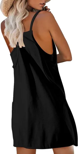 Vista 3 de Vifucz Hot Shot - Vestido corto de verano para mujer, sin mangas, liso, corto, tenis, deportivo, tallas S-XXL