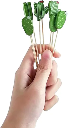 Vista 6 de PUYI Brochetas de bambú desechables, selección de 4.7 pulgadas de palitos de frutas hechas a mano, aperitivo, sándwich de postre, palillos largos