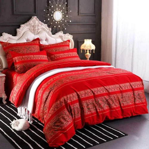 Vista 16 de ABREEZE Juego de ropa de cama de 3 piezas, estilo bohemio, retro, étnico, vintage, floral, ropa de cama bohemia, 100% algodón cepillado, damasco