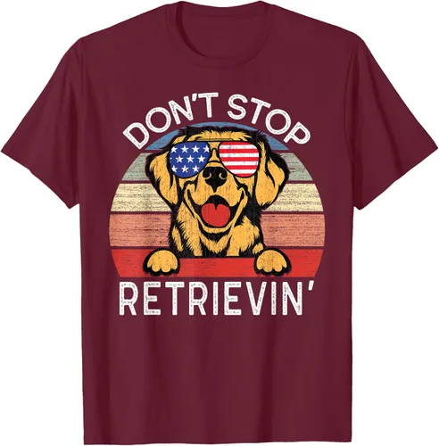 Vista 15 de Don't Stop Retrievin' Golden Retriever Dog Camiseta, Negro