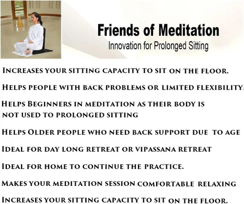 Vista 4 de Friends of Meditation Silla de meditación extra grande Silla de piso con soporte de respaldo Sillas de yoga para adultos Silla plegable