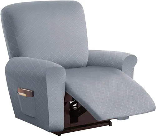 Vista 44 de vctops Funda reclinable con diamantes de 4 piezas, funda elástica para sofá reclinable de 1 plaza, protector suave y sólido para muebles con correa