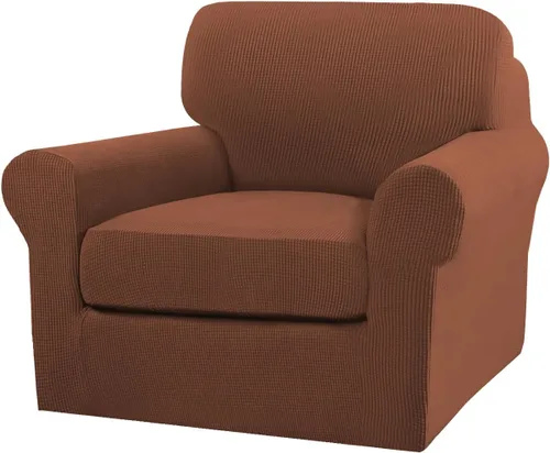 Vista 132 de Turquoize 2 fundas para sillas de sala de estar, funda de sofá con fundas de cojín individuales, funda de muebles para sillas (silla, beige biscotti)