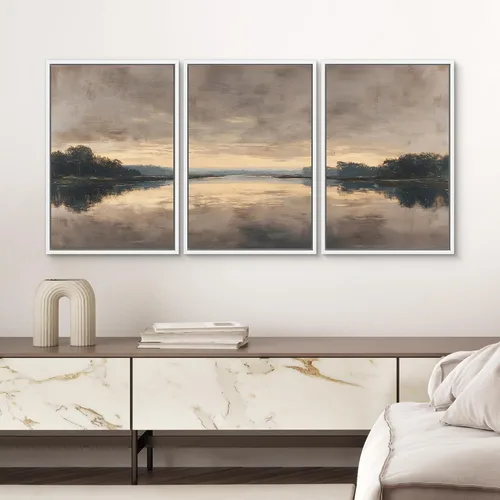 Vista 287 de SIGNWIN Lienzo enmarcado para pared, juego de arte de collage de hojas transparentes en blanco y negro, ilustraciones de naturaleza silvestre, arte