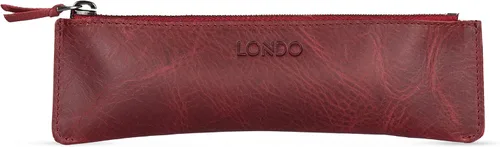 Vista 9 de Londo Estuche para bolígrafos y lápices de piel de vaca genuina con cremallera, soporte delgado para pluma estilográfica, bolsa para lápices Negro