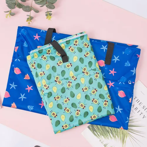 Vista 7 de ALVA ALVABABY - Paquete de 2 pañales grandes de tela impermeable para colgar en seco y húmedo, con bolsillos dobles con cremallera, 25 x 18 pulgadas