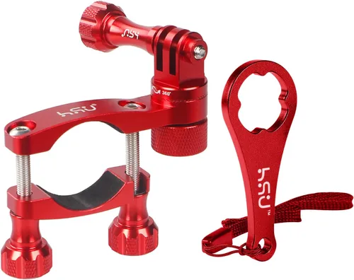 Vista 7 de HSU Soporte de manillar de bicicleta para GoPro, poste de asiento de Negro