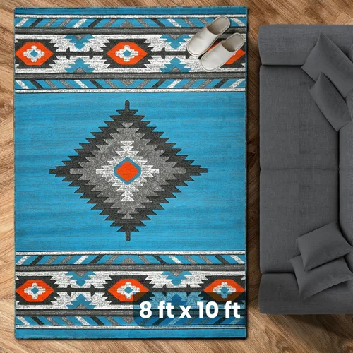 Vista 27 de YHSF South West - alfombra nativa americana del suroeste, fácil de limpiar, gruesa, suave y duradera, alfombra tribal inspirada en indios americanos