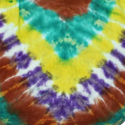 Vista 4 de TIE DYE - Bolso cruzado bohemio hipster estilo hobo, hippie, tono blanco, 39 pulgadas