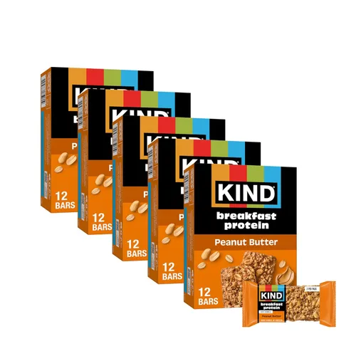 Vista 7 de KIND - Barras de proteína para el desayuno, mantequilla de almendras, snacks saludables, libres de gluten, con 8g de proteína, 30
