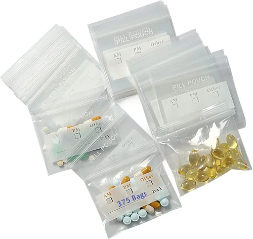 Vista 8 de 125 Paquetes de Bolsas Resistentes para Pastillas de 6 Mil Sin BPA, Bolsa para Pastillas de 3 x 2.75 Pulgadas con Etiqueta Escribible, Sello
