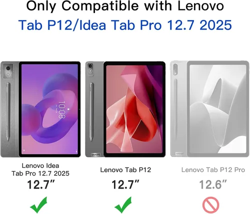 Vista 2 de JETech Protector de pantalla para Lenovo Idea Tab Pro/Yoga Tab Plus 2025 / Tab P12 2023 (12.7 pulgadas), película de vidrio templado 9H