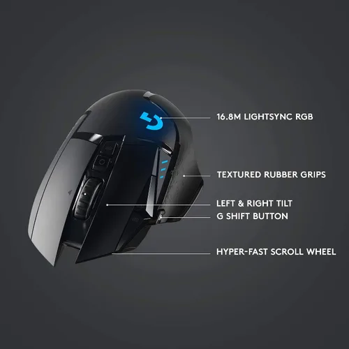 Vista 7 de Logitech G502 Lightspeed - Mouse inalámbrico para juegos Negro