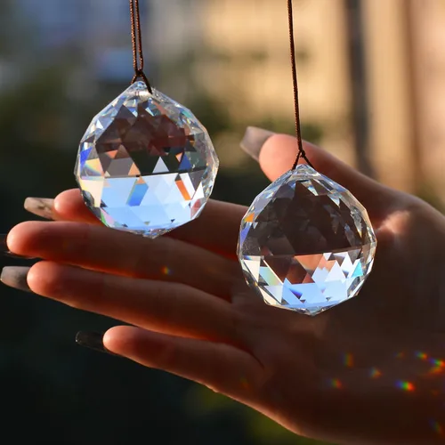 Vista 20 de STINO - 2 piezas prismas atrapasoles de bola de cristal de 4cm, atrapasoles colgantes con prisma de vidrio, creador de arcoíris para ventanas