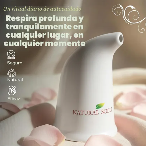 Vista 6 de Soporte respiratorio de Natural Solutions, inhalador de sal del Himalaya, color rosa