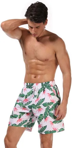 Vista 3 de Conjunto de 2 piezas de traje de baño a juego para parejas de plantas tropicales verdes