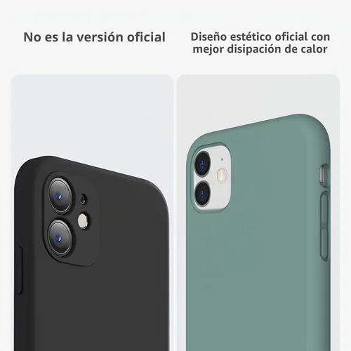 Vista 3 de Funda de silicona líquida compatible con iPhone 11, verde medianoche