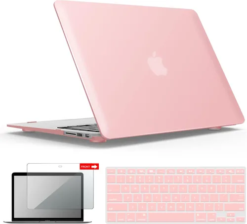 Vista 40 de iBenzer Carcasa rígida de plástico con superficie suave 3 en 1 y cubierta para teclado y protector de visualización para MacBook Air, Negro