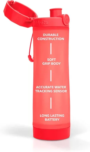 Vista 5 de Hidrate Spark 3 Smart - Botella de agua; rastrea el consumo de agua y brilla para recordarte que te mantengas hidratado., Rojo