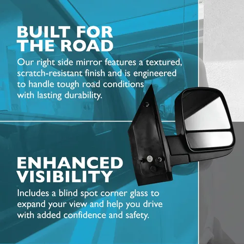 Vista 7 de Dependable Direct Espejo lateral del pasajero compatible con Chevy Express, GMC Savana 1500 08-14 y Chevy Express, GMC Savana 2500/3500 08-17