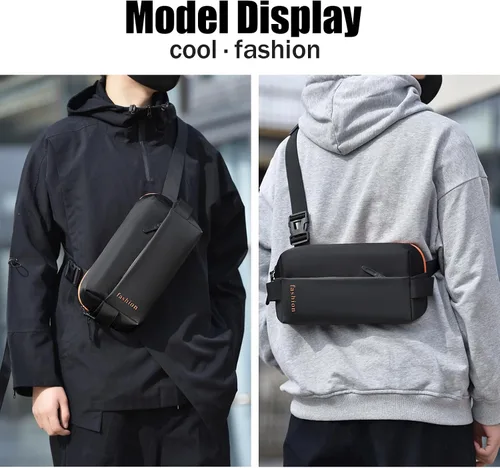 Vista 2 de Bolso bandolera compacto EDC cruzado de bolsillo personal, mochila de hombro minimalista, ligera, casual, cangurera para táctica, viajes, trabajo
