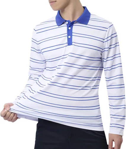Vista 3 de FRTCV Polo para hombre casual ajustado camiseta de golf