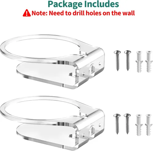 Vista 9 de PlusAcc Soporte de pared para Dot Max y Dot 5, estante transparente resistente para Homepod Mini, soporte de soporte de ahorro de espacio, gestión