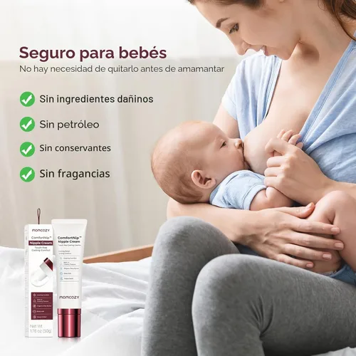 Vista 5 de Momcozy ComfortNip™ Crema de Pezones con Enfriamiento y Comodidad Sin Contacto, Crema para Pezones para Lactancia, Alivio Instantáneo, Fórmula a
