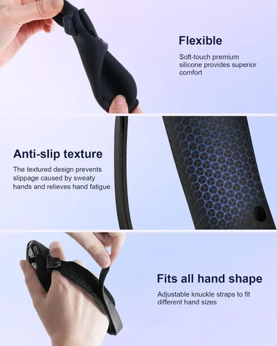 Vista 5 de Charging Controller Grip for Meta Quest 3/3s, Handle Battery Cover and Adjustable Knuckle Strap, Silicone Controller Grip with Rechargeable