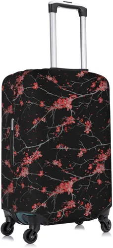 Vista 3 de Funda de equipaje de viaje blanca con flor de ciruelo para equipaje de 18 a 32 pulgadas, protector elástico para maleta con cremallera oculta