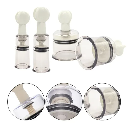 Vista 2 de Ciieeo 4 ventosas de pezón corrector de pezones para extractor de pezones invertido o extensor de pezones potenciadores de pezones para niñas