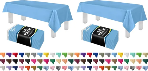 Vista 59 de Mantel de plástico de alta calidad - 54 in. x 108 pulgadas. Grandipity - Mantel rectangular (6 y 12 unidades), Agua (Aqua) Aqua Plastic table