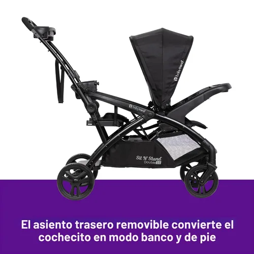 Vista 8 de Baby Trend Sit N' Stand® Double 2.0 Cochecito, Dash Black