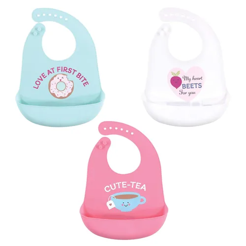 Vista 9 de Hudson Baby Baberos de silicona unisex para bebé, Apple Of My Eye, talla única