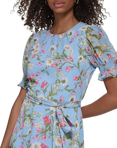 Vista 2 de Jessica Howard Womens Floral Fit & Flare Chiffon Midi Dress