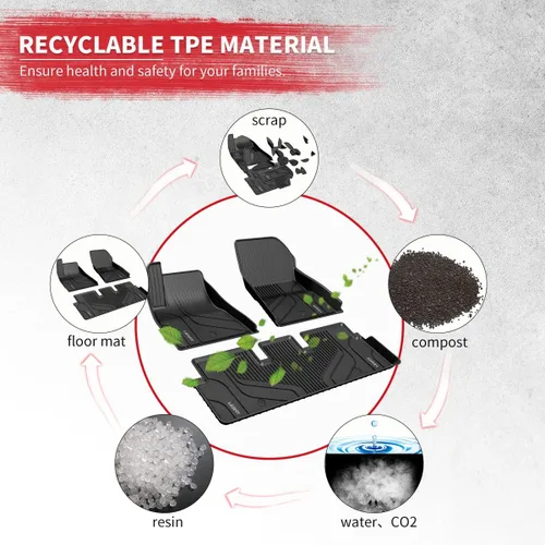 Vista 5 de LASFIT Alfombrillas de Piso Compatibles con Nissan Armada 2017-2018 / Infiniti QX56 2011-2013 / Infiniti QX80 2014-2018, TPE Para Todo Clima Ajuste