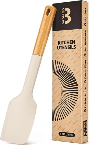 Vista 13 de Badiano Espátula resistente de silicona, raspador de goma para utensilios Negro