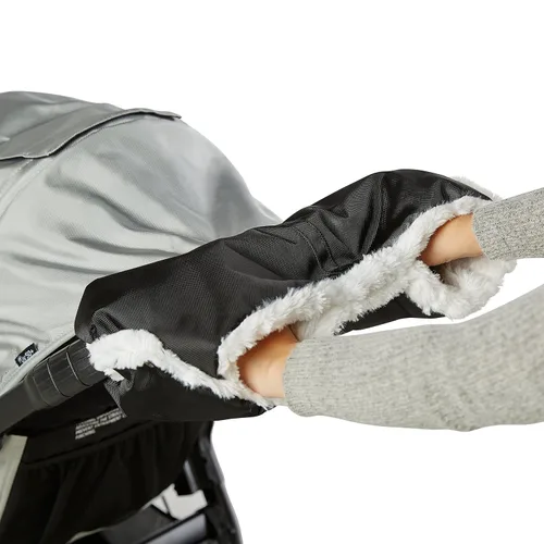 Vista 2 de Baby Jogger Orejera de mano para cochecito de felpa, neopreno, negro, 0.7 libras